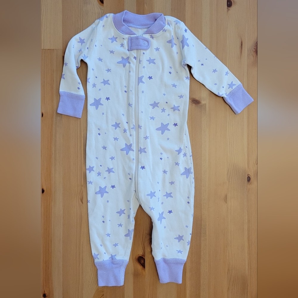 Hanna Andersson Zip Sleeper - Purple Stars - Size: 6-12 months